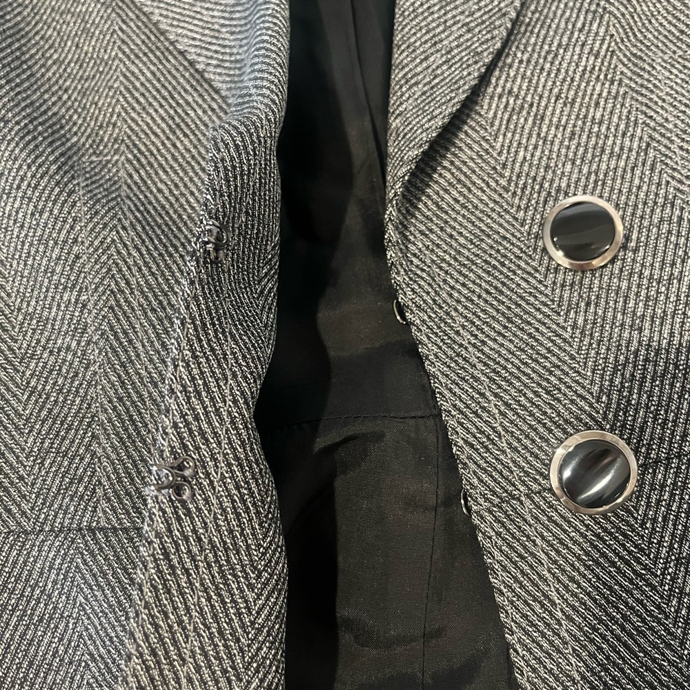Antonio Melani Herringbone Double Breasted Blazer Jacket - Size 4 - Picture 6 of 9